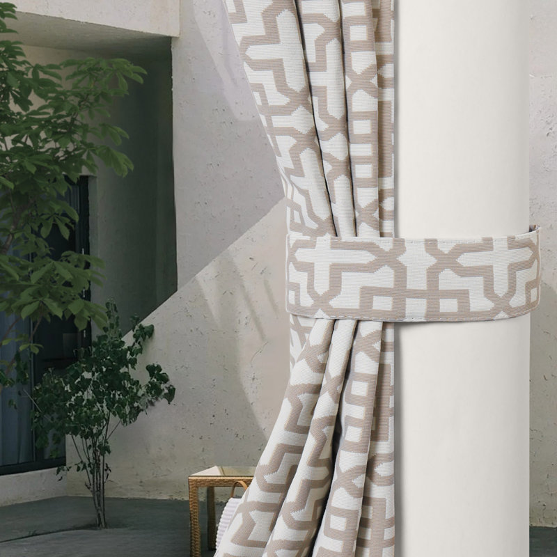 Outdoor Cabana Trellis Grommet Panel, Taupe, 52" W x 84" L