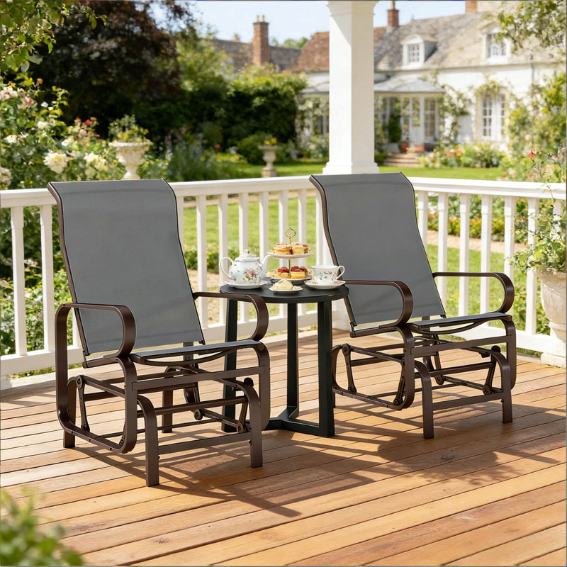 Ensemble de 2 chaises berçantes d'extérieur Cozy, Gris