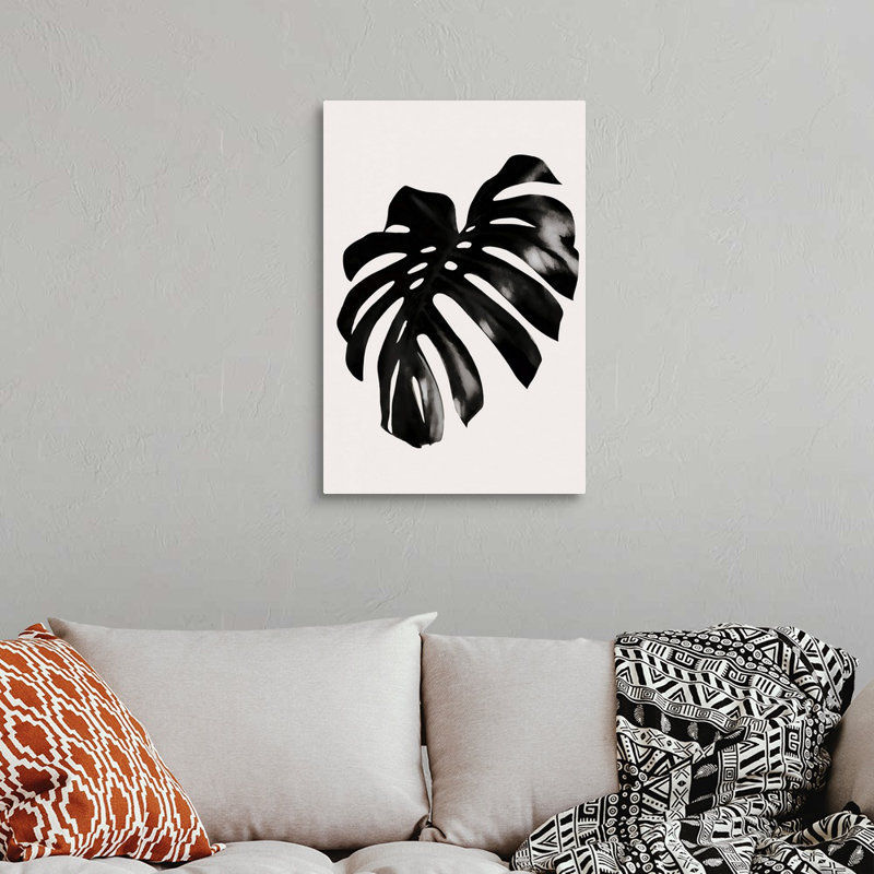 «Black Leaf», art mural sur toile, Toile tendue, H 30 po x l 20 po