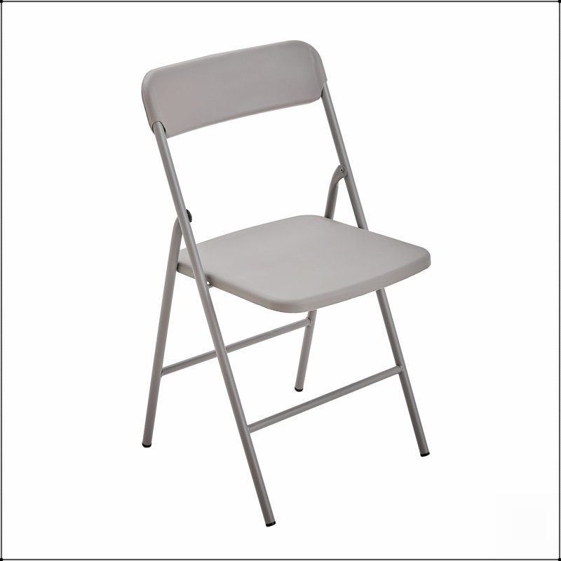 Lot de 4 chaises pliantes avec coussin en PP, chaises métalliques empilables et portables pour événements extérieurs et intérieurs, confort et durabilité.