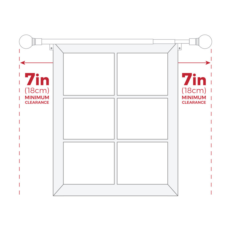 Tringle à rideaux simple pour fenêtre Doak Smart Easy Install, H 4,25 po x l 48 po x P 4,75 po, Laiton antique