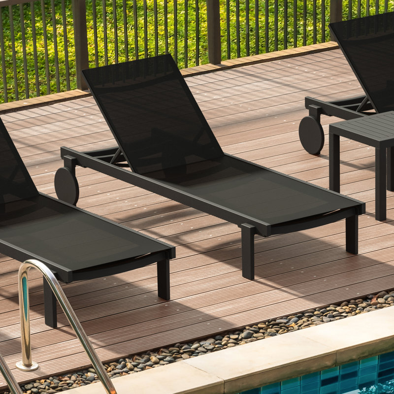 Chaise longue Casablanca Sling, Noir, Noir