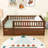 Wooden Daybed with Roll-Out Trundle and Safety Guardrails-1101357288-1101357291