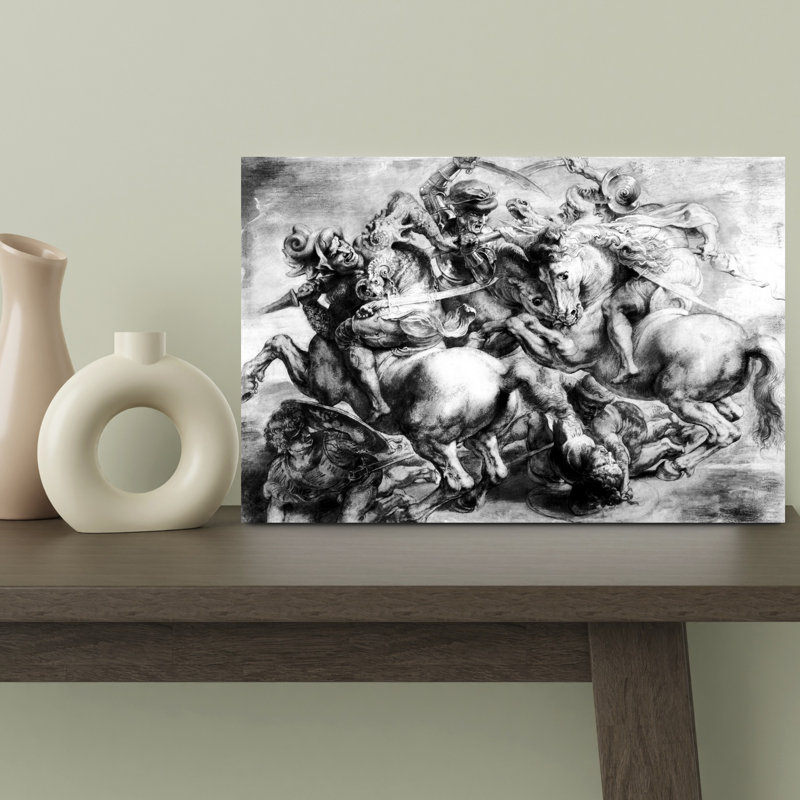 The Battle Of Anghiari Classic Contemporary Horse Wildlife Wall Art Print by Peter Paul Rubens - 1 Piece Wrapped Canvas Wall Art