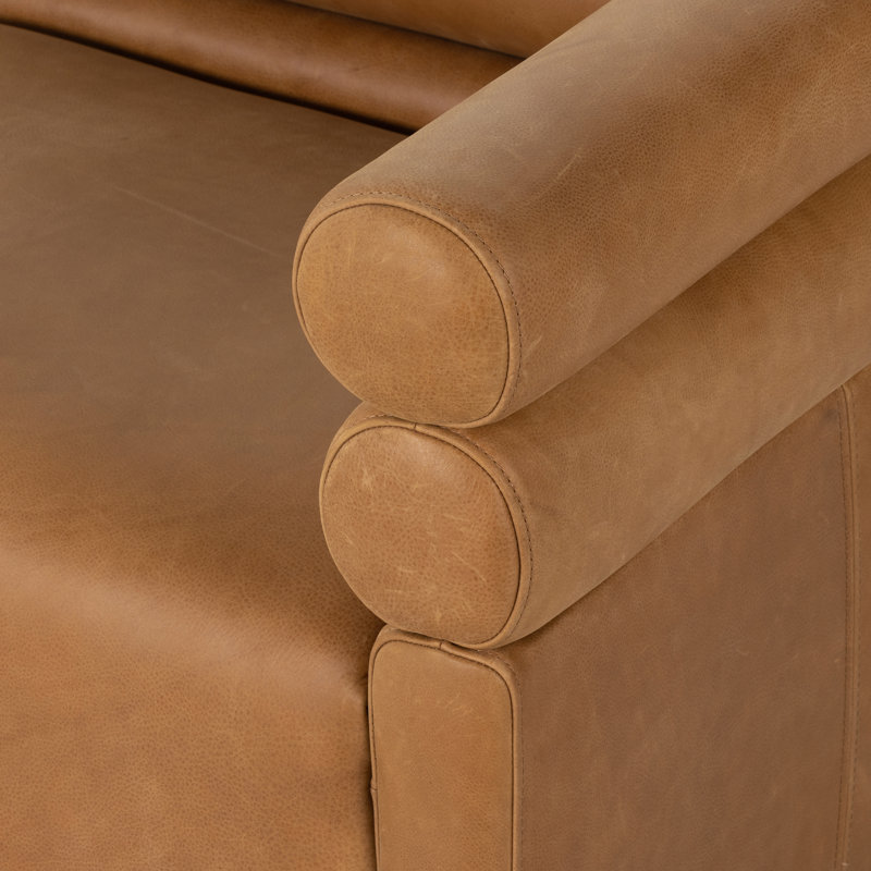 Evie Sofa, Palermo Cognac Genuine Leather