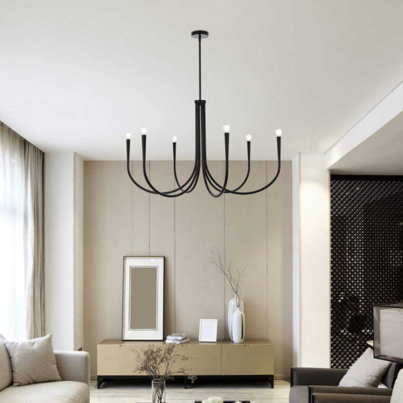 Catalena 6-Light Chandelier, Noir, H 25,6 po x l 42 po x P 42 po