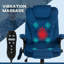 Fauteuil de bureau vibrant à haut dossier en velours-256691250-256691249