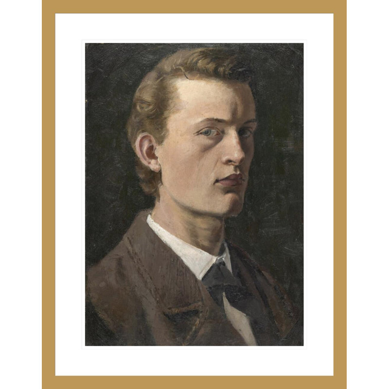 Autoportrait par Edvard Munch - impression giclée sur cadre, H 29,5 po x l 23,1 po