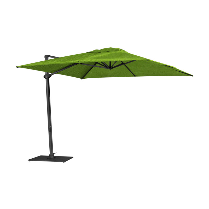 Pavone 10' x 13.1' Rectangular Cantilever Umbrella (Grip Handle), Double Stack Plate - Large, Black, Sazon