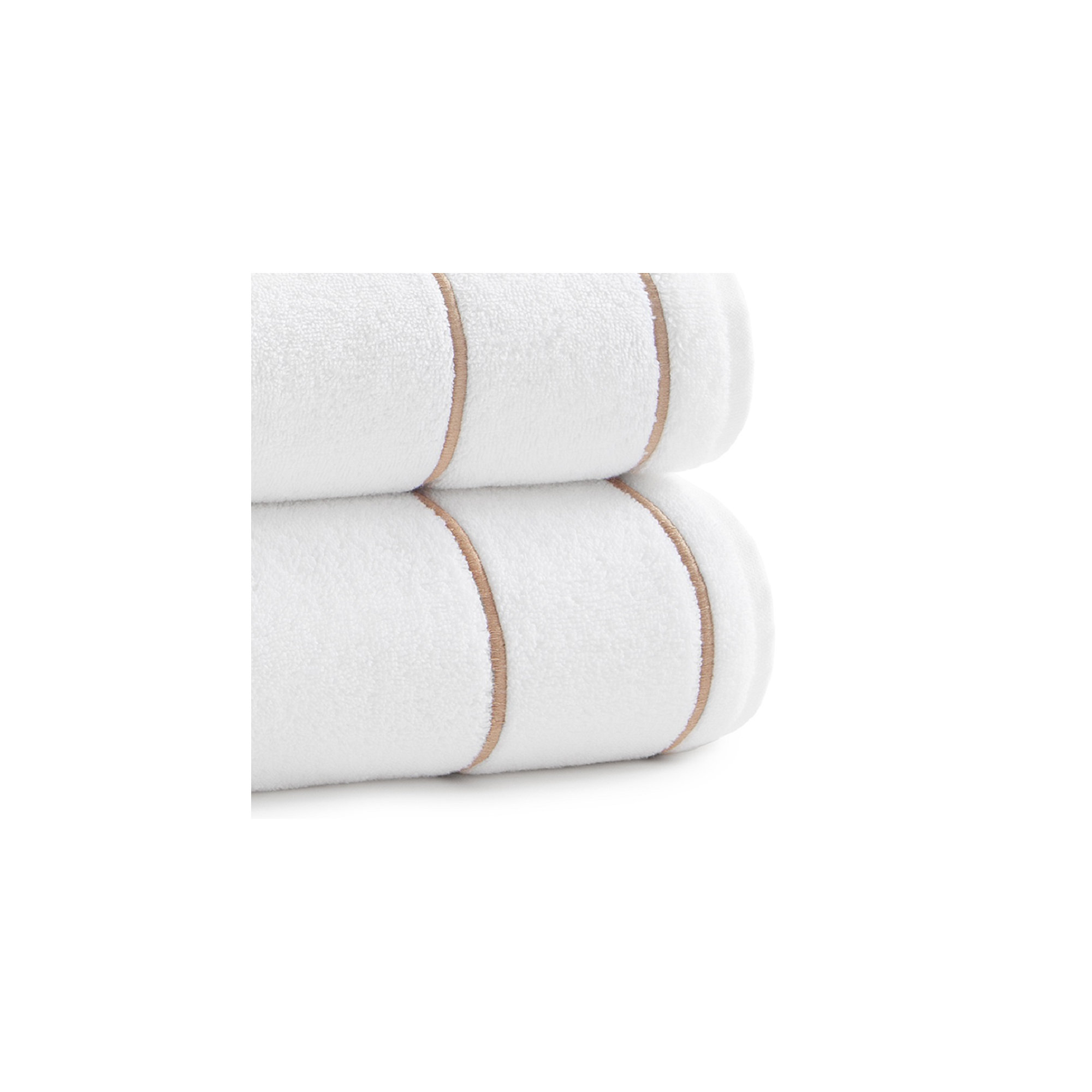 Lombard 100% Cotton Wash Cloth, White/Tan