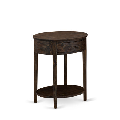 Petite table de bout avec 1 tiroir en bois, construction stable et robuste - finition jacobine patinée