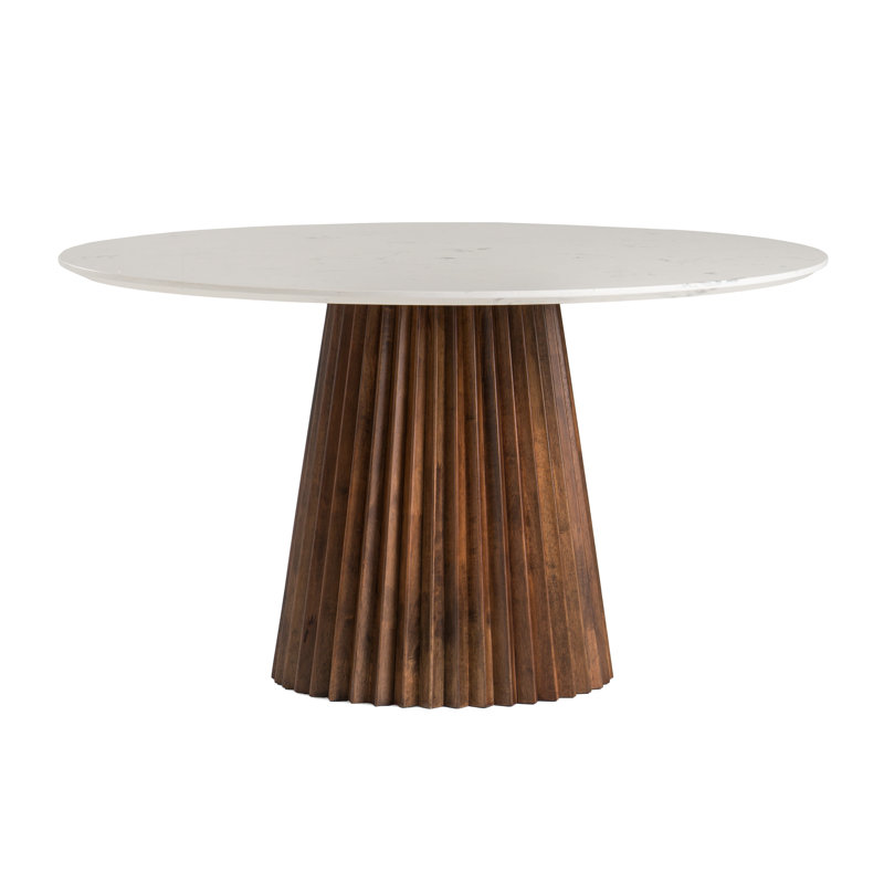 Nancy Round Faux Marble Top Dining Table