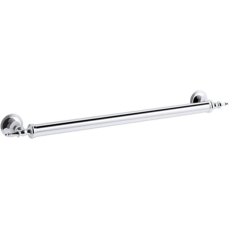 Decorative Grab Bar, Polished Chrome, 24" W