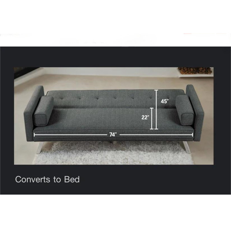 Canapé futon contemporain gris foncé