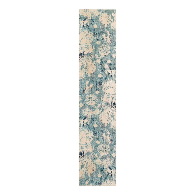 Tapis bleu clair Esposito, Tapis de couloir 2 pi 7 po x 10 pi