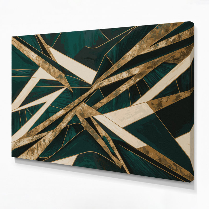 «Geometric Abstraction 97», art mural sur toile verte, H 8 po x l 10 po