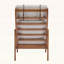 Fauteuil d'appoint, structure en bois avec dossier haut, pour le salon / chambre à coucher / coin lecture-1163392746