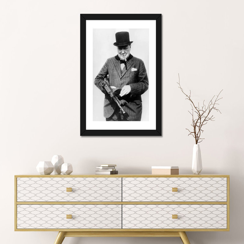 Winston Churchill rend visite aux Troupes qui protègent l'Angleterre contre une invasion côtière allemande - reproduction de photo