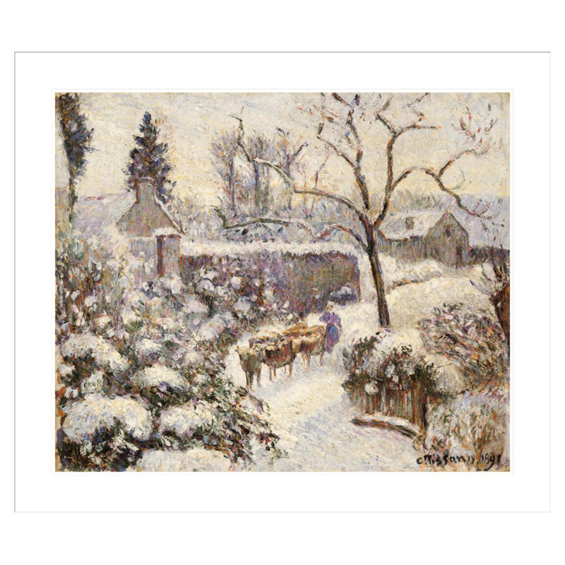 «Snow at Montfoucaul» par Camille Pissarro, impression giclée sur cadre, H 33,5 po x l 38,68 po