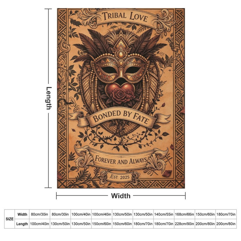 Jeté en flanelle Tribal Love Mask, 30 po x 40 po