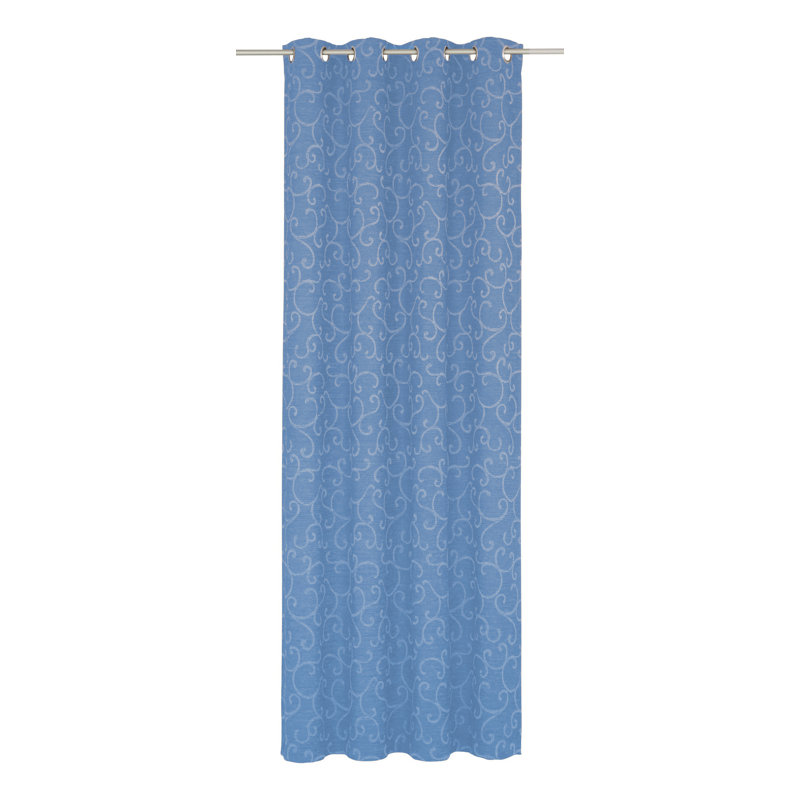 Siglerville Eyelet Curtain Single Panel, opaque, 270 W x 245 D cm, Blue