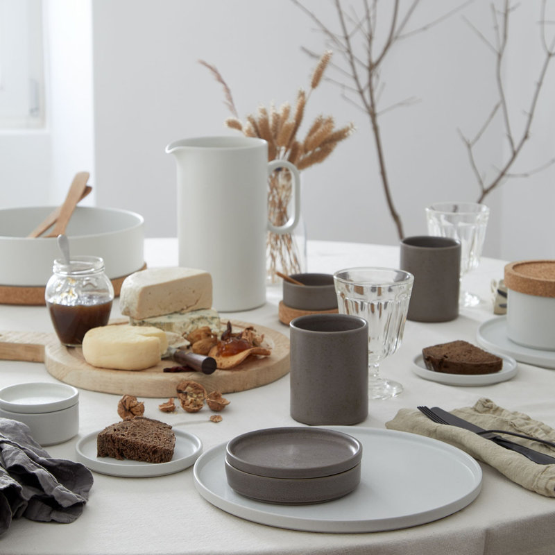 Assiette plate en grès de 11,5 po Redonda, ensemble de 6, Chêne