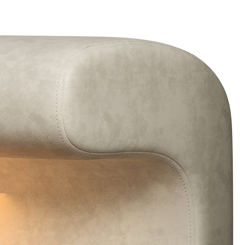 Banc rembourré en similicuir avec détection de mouvement à DEL chic pour la décoration intérieure, Beige