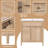30'' Bathroom Vanity With Sink, Solid Wood & Mdf Cabinet, Flip-Out Drawer,Light Wood-10352277-10352275