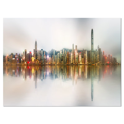 « singapour financial district panorama cityscape », art mural sur toile tendue