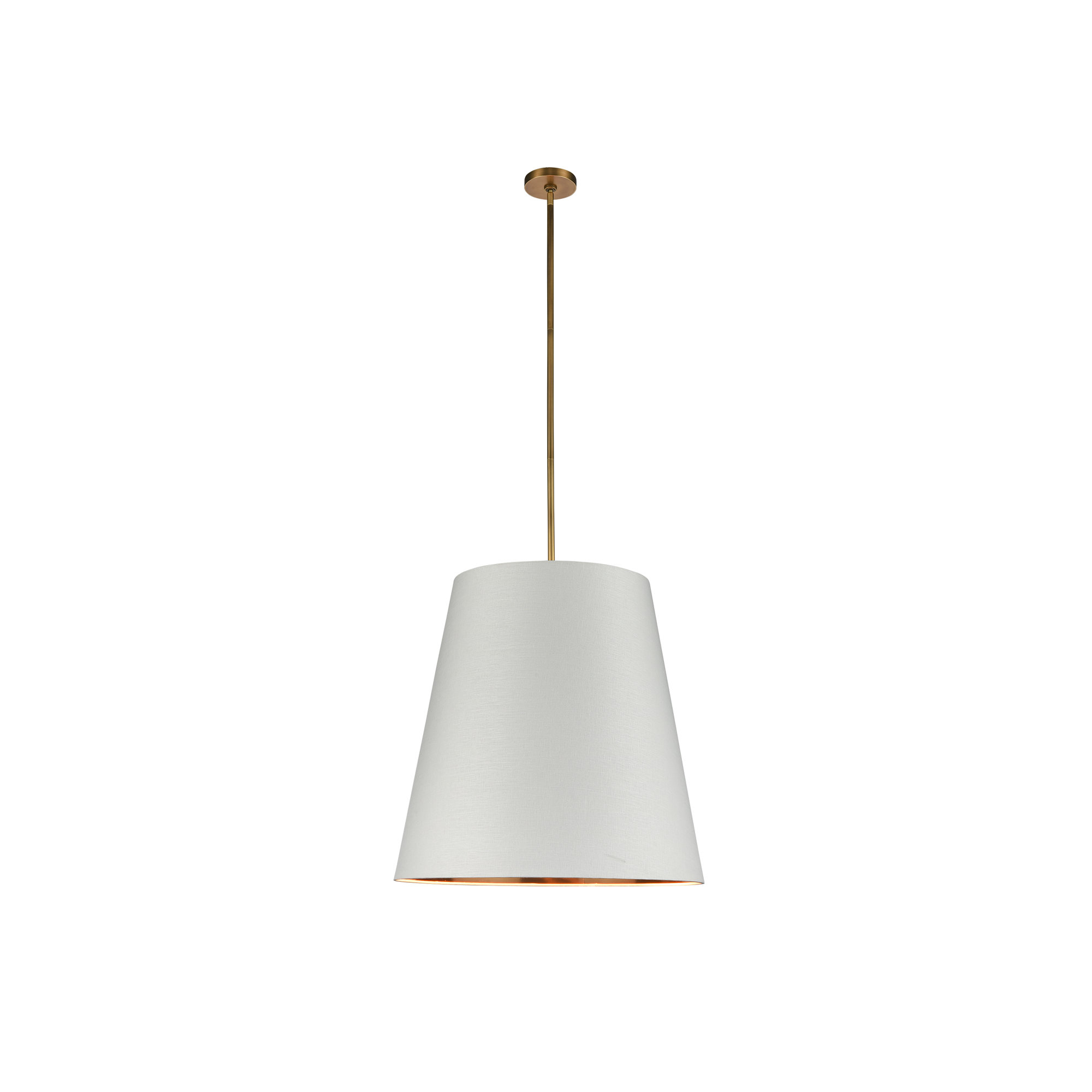 3 Light Steel Pendant, 71.76" H x 24.88" W x 24.88" D, Gold, White