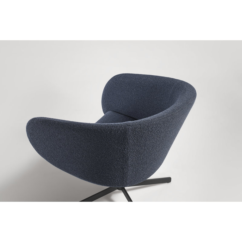 Close Encounter Swivel Barrel Chair, Elora Navy Viscose 
