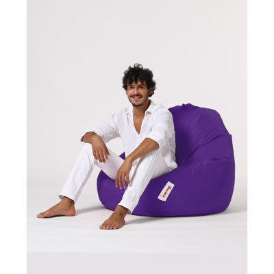 Fauteuil à billes de qualité supérieure, mauve uni, 45,3 po x 51,2 po x 15,4 po | Tissu 100% polyester imperméable, rembourrage 100% perle en polystyrène original | Système de fermeture à glissière caché, parfait pour la détente et le divertissement en plein air moderne