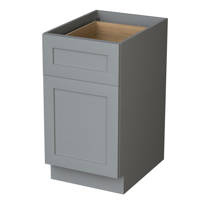 Armoires de cuisine en contreplaqué avec 2 tiroirs, Gris, 15"
