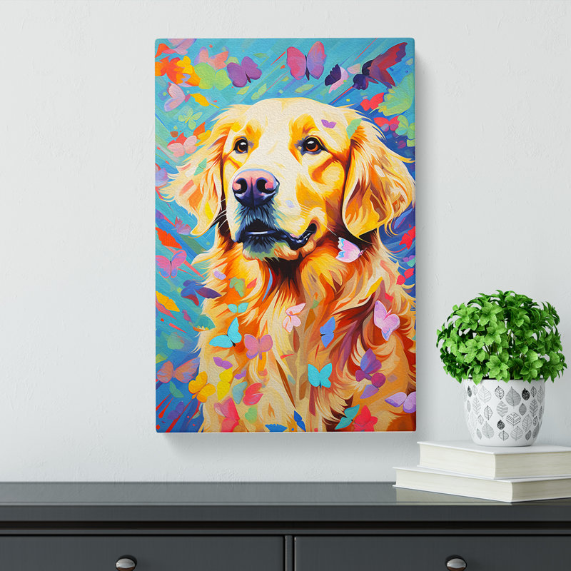 Golden Retriever Contemporary - Wrapped Canvas, 60cm H x 40cm W x 3cm D