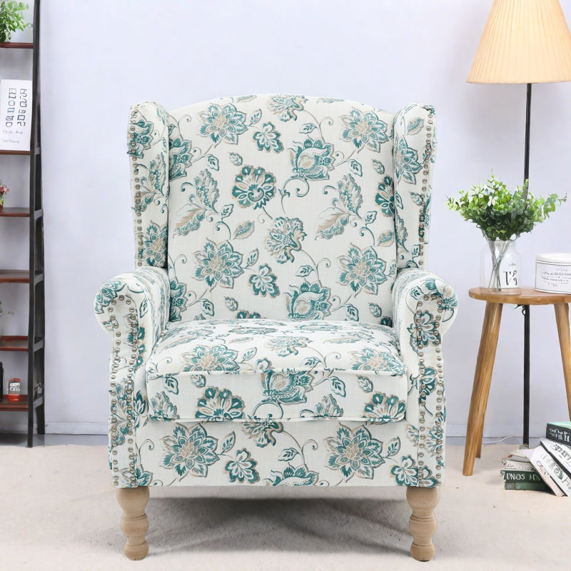Chaises d'appoint confortables, pieds en tissu de bois, motif floral moderne pour le bureau à domicile
