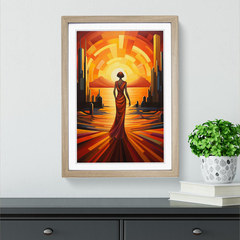 Single Picture Frame Print on Wood, Oak Framed, 64cm H x 46cm W