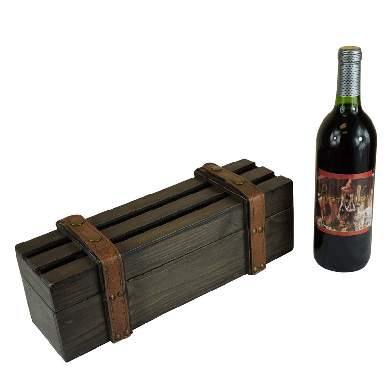 Barn Wood Single Wine Carrier