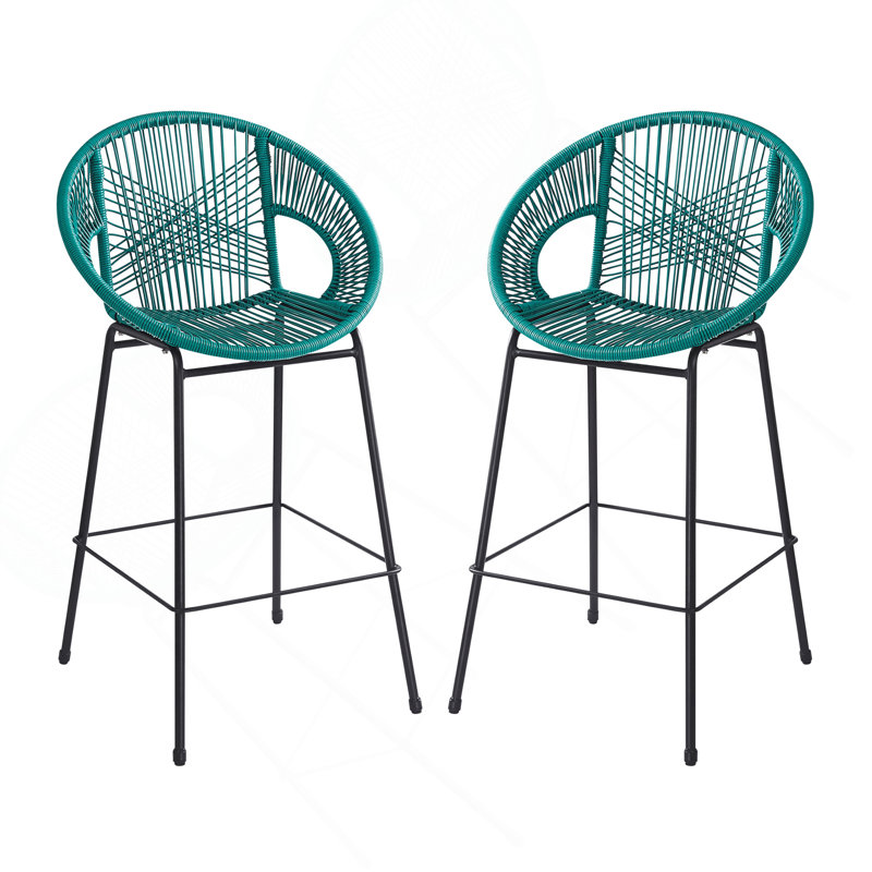 Ensemble de 2 tabourets de bar Ferrara, Sarcelle