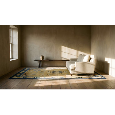 Tapis de couloir brun antique en laine Ningxia