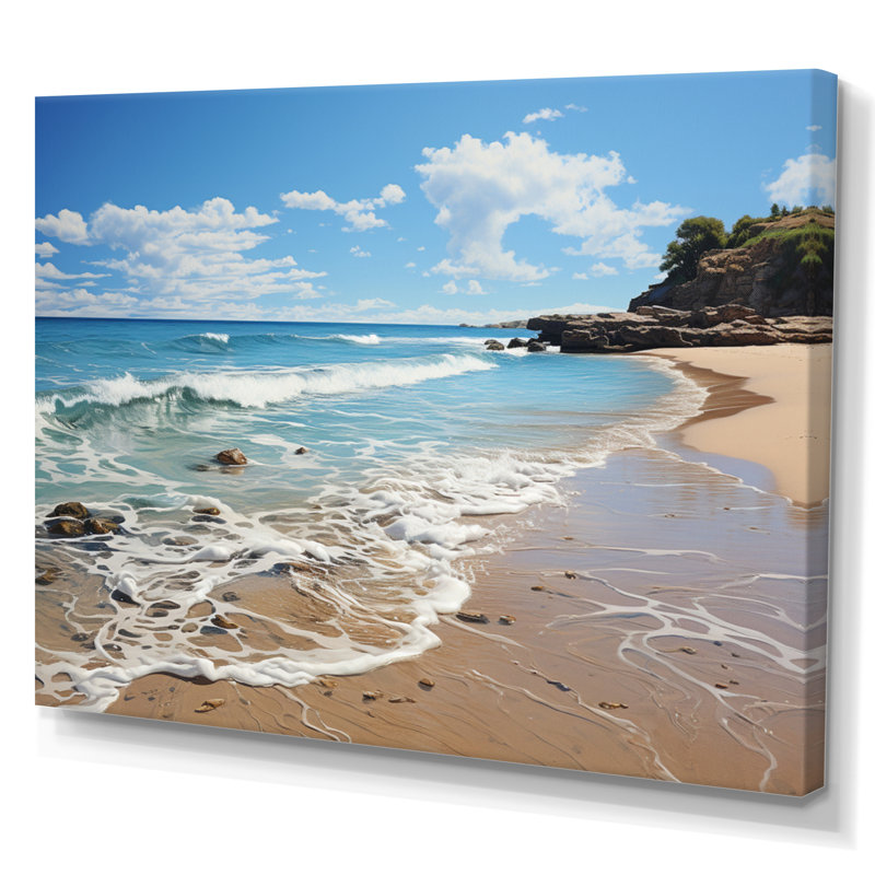 Beach Serenity Shore - Nautical & Beach Wall Art Prints, H 34 po x l 44 po x P 1,5 po, Toile tendue