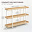 Bibliothèque réglable à 3 niveaux pour bureau ouvert - Bibliothèque industrielle rustique avec garde en relief, 6 pieds robustes, étagère en bois étroite pour le bureau à domicile, le salon, la chambre à coucher ou la cuisine-847625437