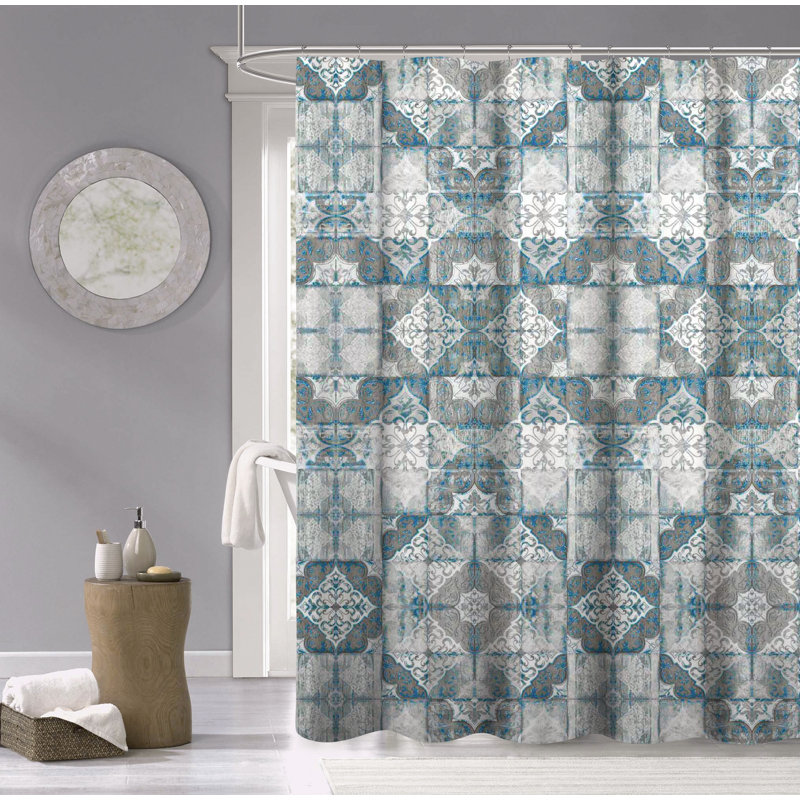 Cotton Geometric Shower Curtain
