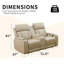 Causeuse inclinable électrique 71,5 po en cuir respirant avec base à DEL, porte-gobelets et console de rangement-1102376159