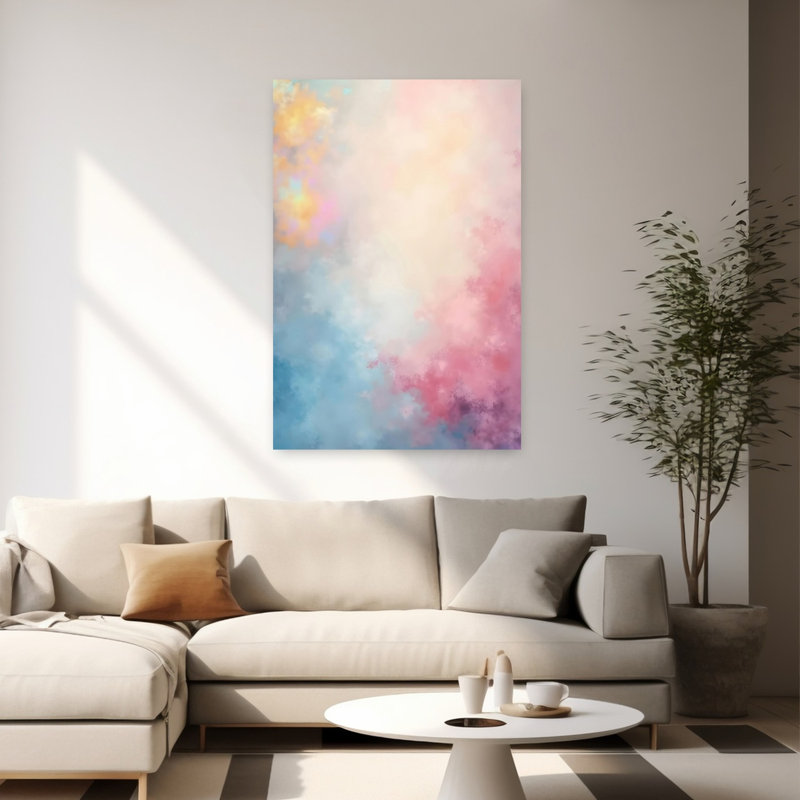 Art contemporain contemporain, art mural rêveur abstrait, H 60 po x l 40 po