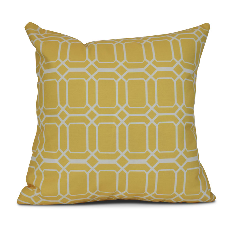 Housse de coussin d'extérieur carré Sail, Sun & Fun Coastal, Jaune, H 16 po x l 16 po x P 6 po