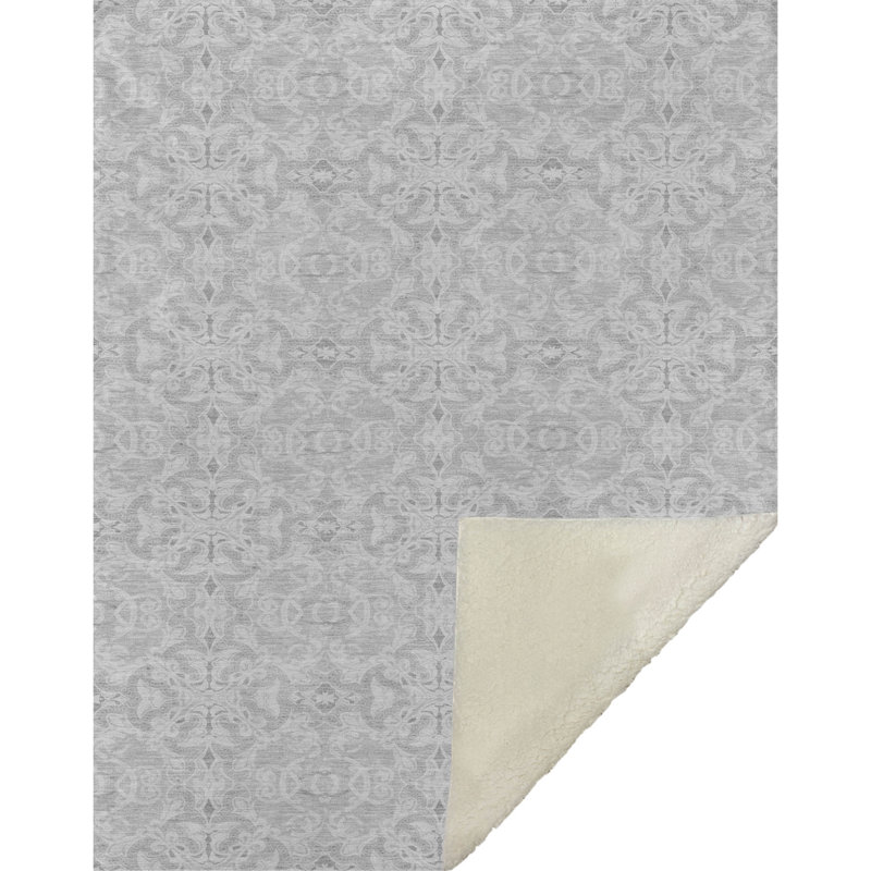 Jeté Sherpa ASB784 Addison, Argent argent
