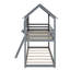 Lit superposé simple au-dessus d'un lit simple en bois avec toit-1116814472