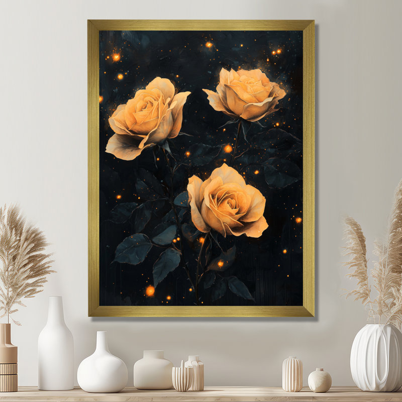 Bowdoin - impressions murales florales, 20" H x 12" W, Reproduction encadrée d'une seule photo, Doré