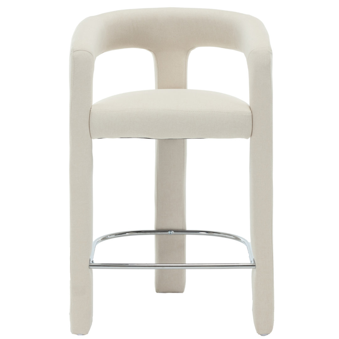 Modern Barrel Counter Chair With Armrests And Stirrups For Kitchen Islands, Bar Bars And Counters Seat Height 26.25” Ivy Bronx 