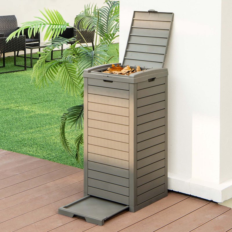 Plastic Manual Lift Kitchen Trash Can - 31 Gallons